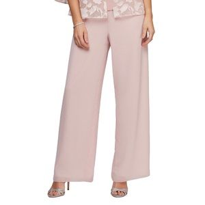 Alex Evenings Pull On Chiffon Pant - Rose